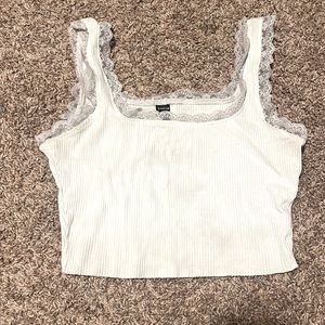 White cropped cami